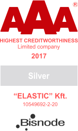 A A A HIGHEST CREDITWORTHINESS �ELASTIC� Kft. 10549692-2-20 R Limited company Silver 2017 Bisnode